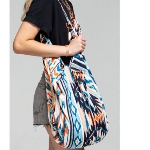 Ruggine "Ocean Breeze" Ethnic Print Boho Bag - Picture 2 of 6